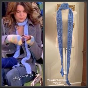 Gilmore Girls inspired Y2k super long hand crocheted skinny scarf